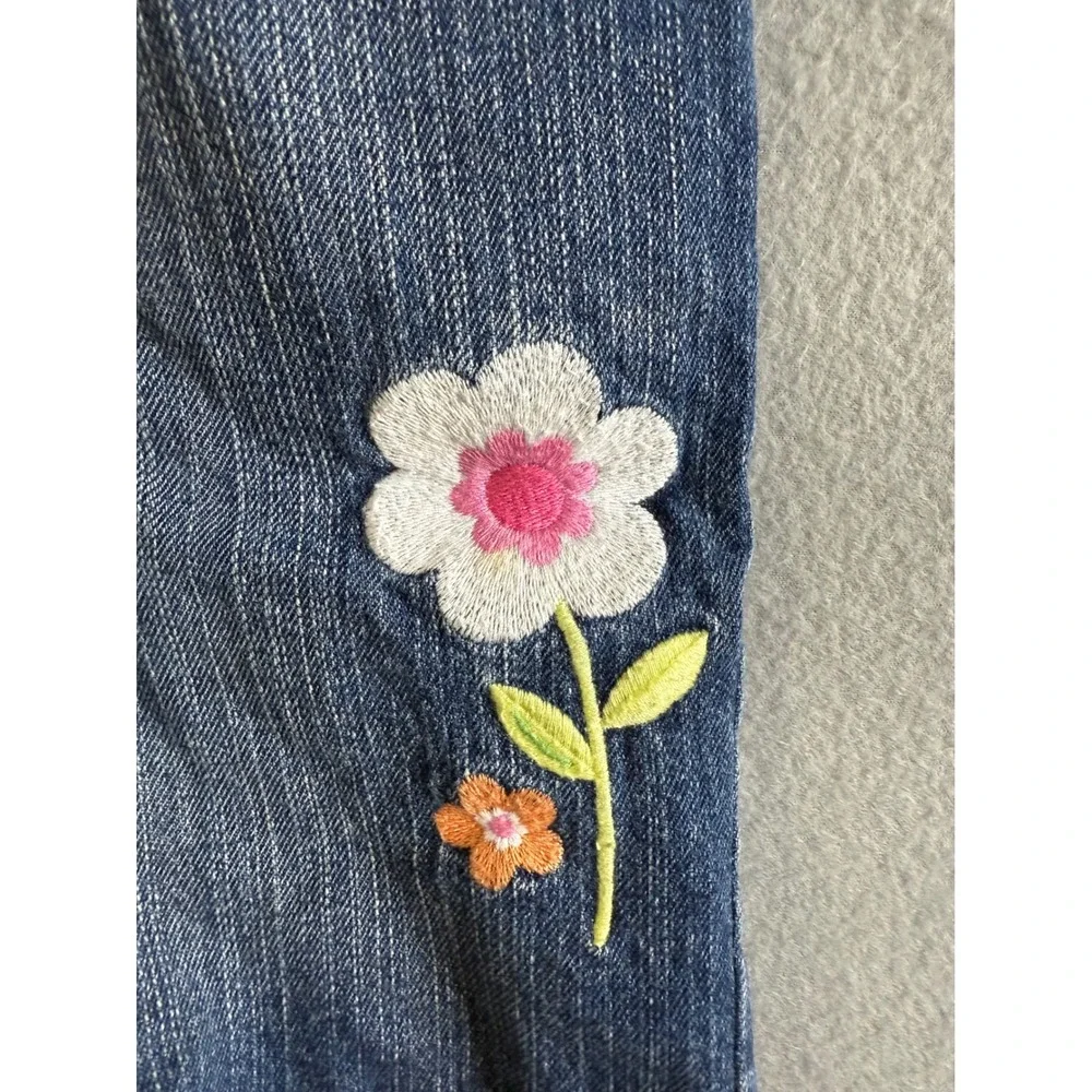 Gymboree Denim Shorts Girls 4 Flower Applique Casual Playwear Toddler‎